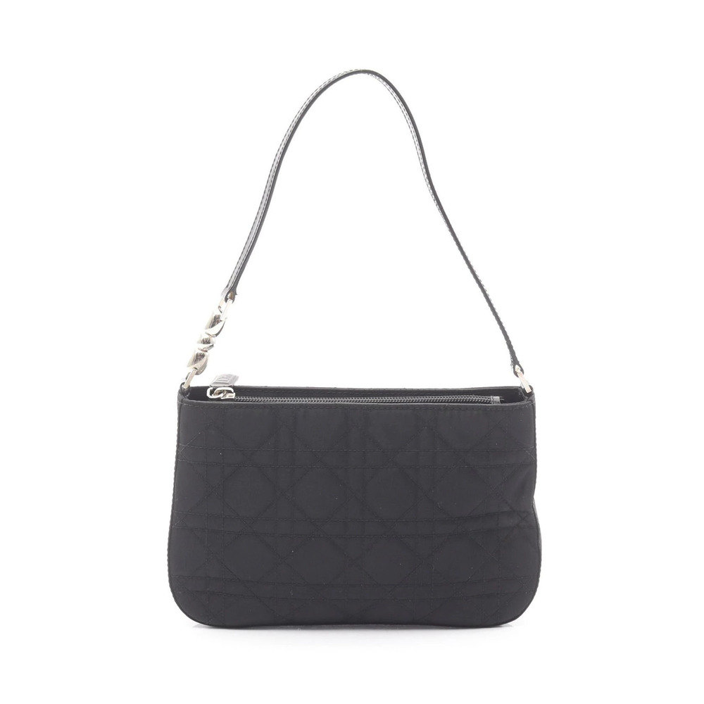 Christian Dior Maris Pearl Cannage Handbag Patent Vernis Leather Black